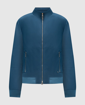 Stefano Ricci Синяя кожаная куртка M7J5100090NPVEOP