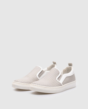 Christian Dior Дитячі сірі шкіряні сліпони 8EBS25SHOE