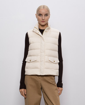 Moncler Бежевый пуховый жилет Besset K20931A00118597WF