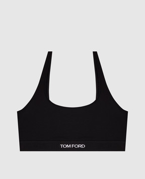 Tom Ford Черный топ с логотипом BRJ016JEX011