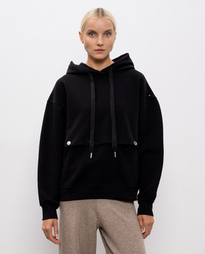 Max Mara Sportmax Черные худи SAGGIO с регулируемой длиной SAGGIO