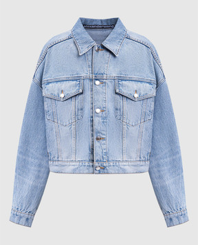 Alexander Wang Блакитна джинсова куртка з патчем логотипа 4DC3252777