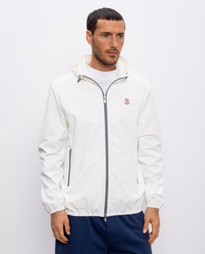 Brunello Cucinelli Біла спортивна куртка з емблемою  MM49A7440G