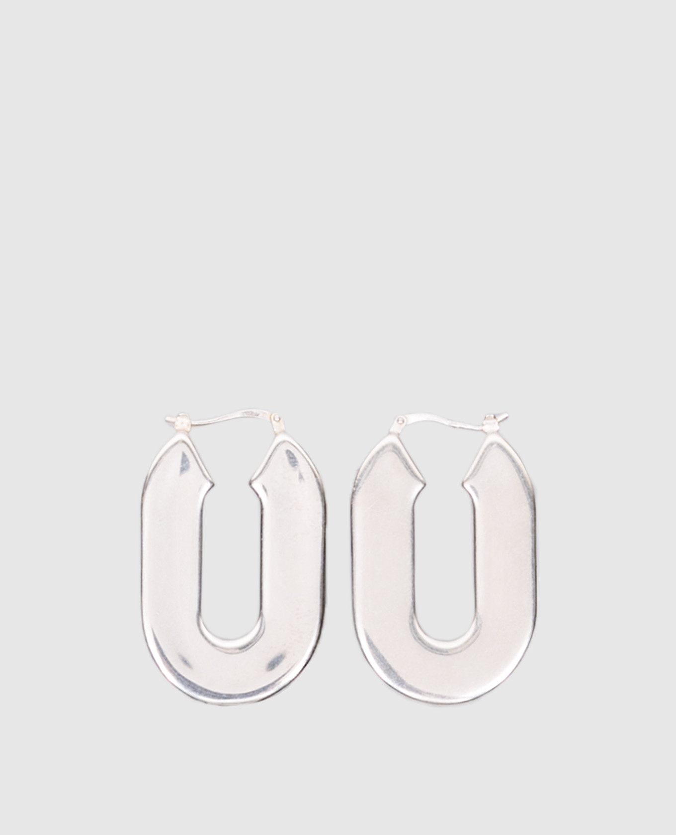 Silver earrings with logo engraving