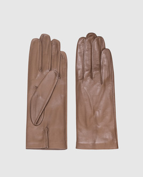 Sermoneta Gloves Коричневі шкіряні рукавички 301