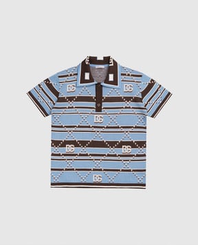 Dolce&Gabbana Дитяче блакитне поло з логотипом L4KWH4JBCHG