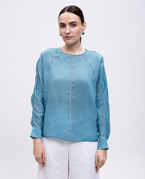 Max Mara Блакитна блуза EDILE з рамі EDILE