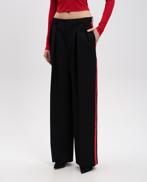 WARDROBE.NYC Чорні штани з вовни з лампасами W2089F24WO