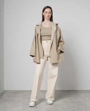 Max Mara Бежевий топ ZEMIRA в рубчик ZEMIRA