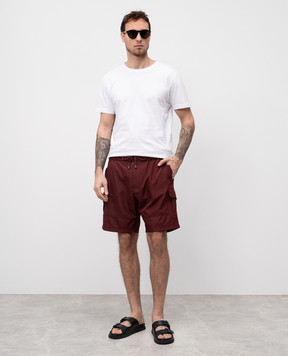 Dolce&Gabbana Бордові шорти-карго для плавання з логотипом M4F42TONR46