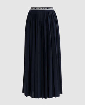 Max Mara Weekend Синя спідниця-плісе з логотипом BLEU