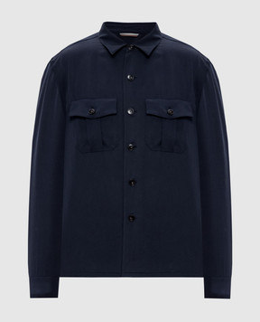 Canali Синя сорочка з кишенями AE0557431016