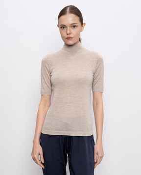 Brunello Cucinelli Бежевий топ з кашеміру та шовку M13800004P