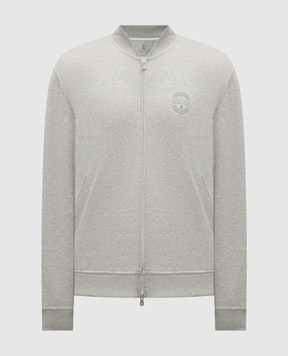 Brunello Cucinelli Серый бомбер с принтом Eternal Balance MM8319037G