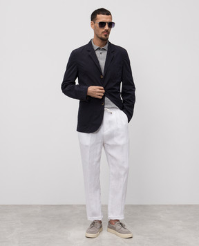 Brunello Cucinelli Серое меланжевое поло с льном M2L00315