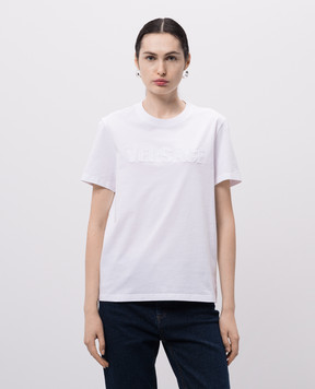 Versace Белая футболка с нашивкой логотипа 10189811A13616