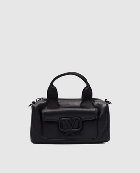 Valentino Черная кожаная сумка с логотипом 5Y2P0U93DCY