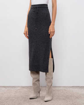 Ermanno Scervino Life Сіра спідниця з вовною і кашеміром з розрізом D474O500NJG