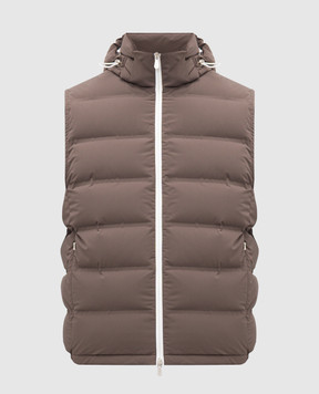Brunello Cucinelli Коричневий пуховий жилет MM4911995