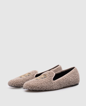 Brunello Cucinelli Сірі балетки з овчини MZMKC2849