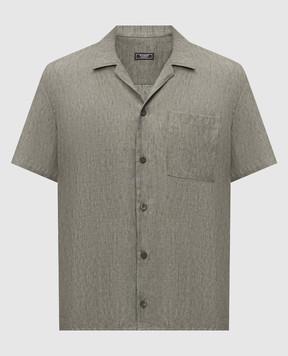 Peserico Рубашка из льна цвета хаки R5604902607