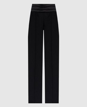 Balmain Чорні штани з вовни з високою посадкою EF1PO161ME54