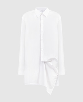 Y`S Yamamoto Белая удлиненная блуза асимметричного кроя YSB12001