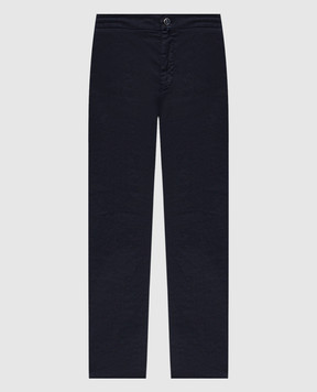 Kiton Сині штани з льоном з патчем логотипа UPLACK0603F