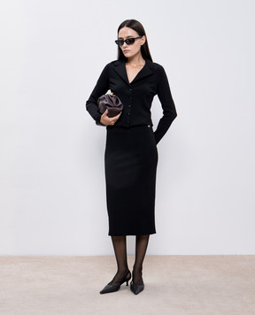 Dolce&Gabbana Черная юбка с металлическим логотипом DG FXO10TJFMEX