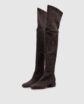 Santoni Серые замшевые ботфорты WSEM56706HIBSMBH