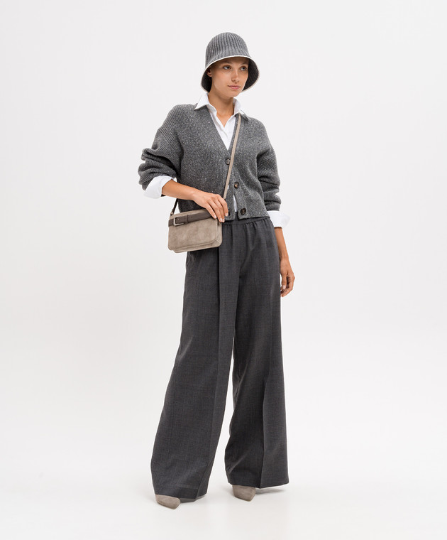 Brunello Cucinelli - Серый кардиган с кашемиром и шерстью с
