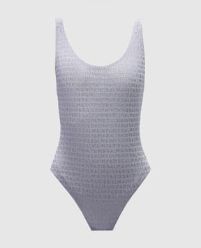 Balmain Сірий купальник в принт логотипа BKBGF2280