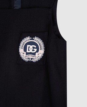 Dolce&Gabbana Дитяча синя сукня з вовни з логотипом L54DH0FU28G