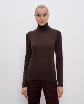 Brunello Cucinelli Коричневий гольф з кашеміру та шовку M13800063P