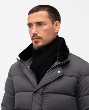 Woolrich Черный шарф с шерстью с нашивкой логотипа CFWOAC0332MRUF0659
