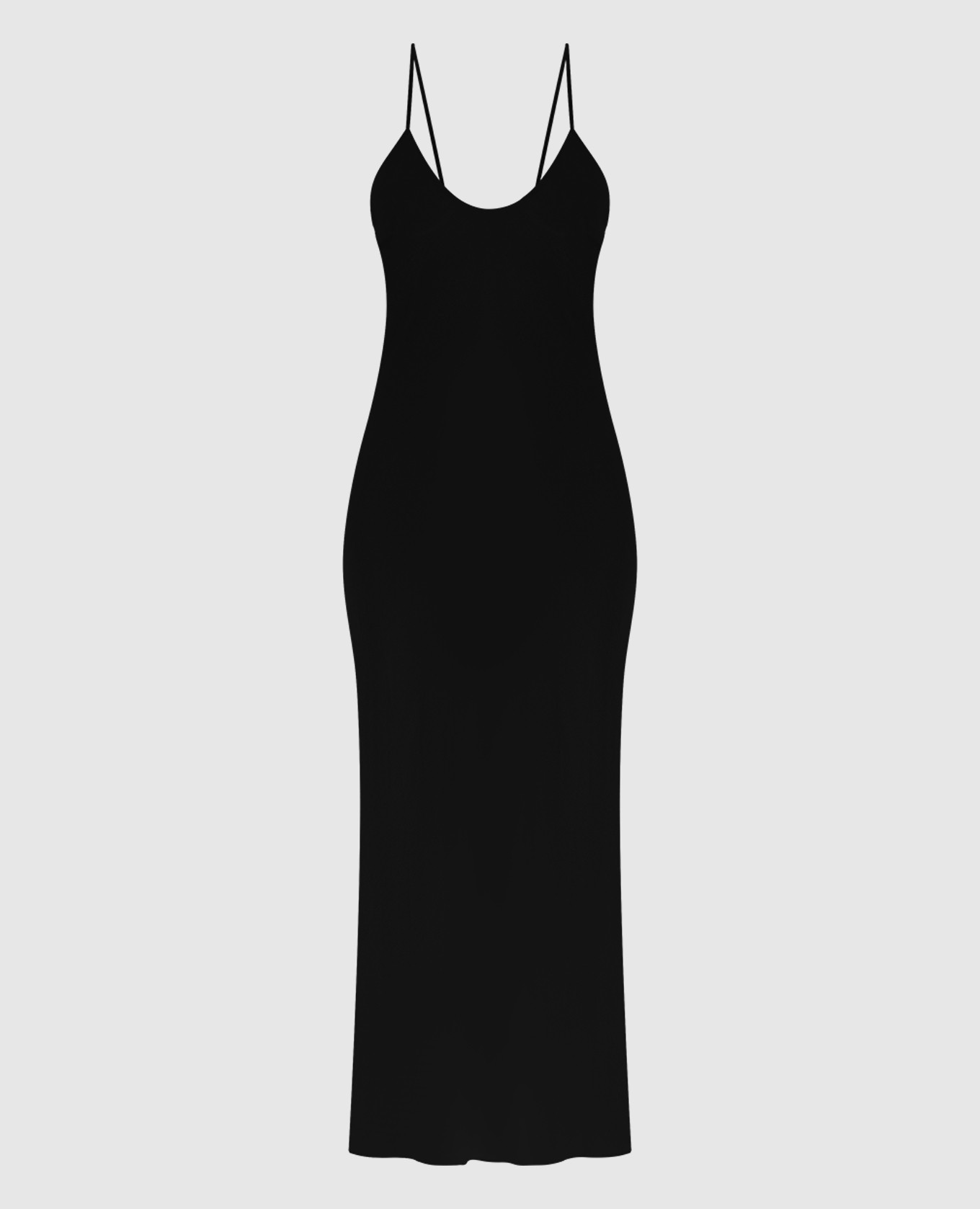 Черное платье-комбинация из шелка