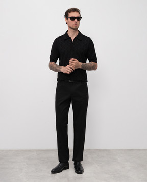 Dolce&Gabbana Чорні штани з монограмою логотипа GP13MZFUFNV