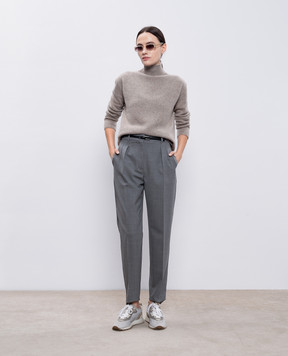 Max Mara Сірі штани PROSIT з вовни PROSIT