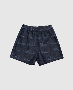 Dolce&Gabbana Детские синие джинсовые шорты с логотипом L13Q60LDC87