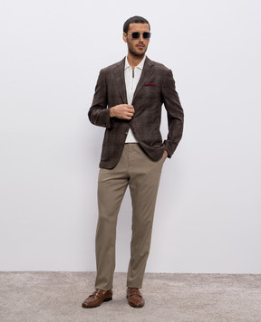 Canali Белое поло на молнии MK00145C0454