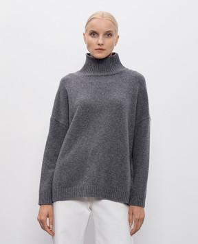 Max Mara Weekend Серый свитер BORGIA из шерсти BORGIA