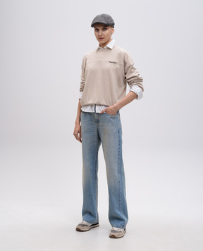 Brunello Cucinelli Голубые джинсы с патчем логотипа MP095P5565