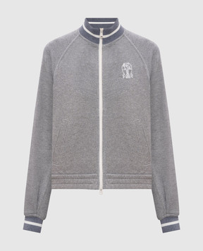 Brunello Cucinelli Серая спортивная куртка с логотипом логотип MP930SN906