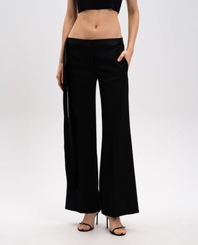 Victoria Beckham Чорні штани кльош з вовною 1125WTR006040A