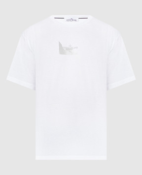 Stone Island Біла футболка з принтом логотипа 80152RC88