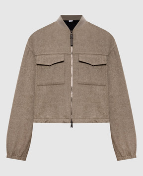 Brunello Cucinelli Коричневий бомбер з вовни MD565HZ916