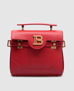 Balmain Червона шкіряна сумка-сетчел B-Buzz 23 з монограмою логотипа DN1DB526LAVE
