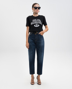 Dolce&Gabbana Черная футболка с контрастным логотипом F8V42ZGDDBC