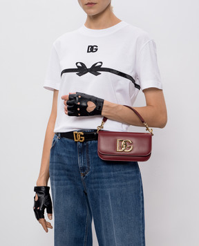 Dolce&Gabbana Бордова шкіряна сумка крос-боді 3.5 BB7603AW576