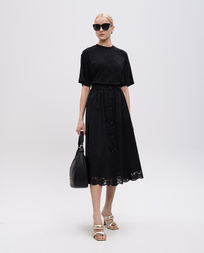 Twinset Чорна футболка з вишивкою 251TP2730
